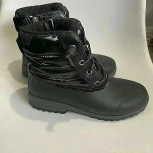 Sperry women’s maritime  repel nylon high shine boot size 5.5 black waterproof